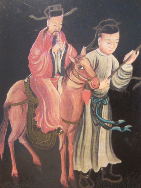 Asian Portrait Safety Match Box Made in Belgium Chinese Equestrian Chateau de Boloeil