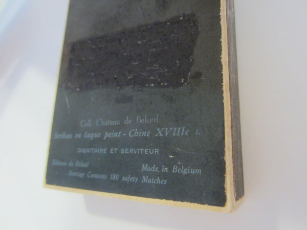 Asian Portrait Safety Match Box Made in Belgium Chinese Equestrian Chateau de Boloeil