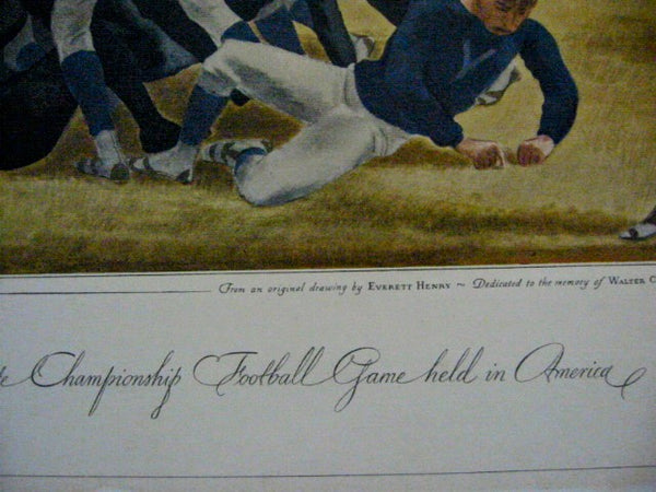 Currier Ives The First Intercollegiate Yale Princeton Football Game Signed Lithograph