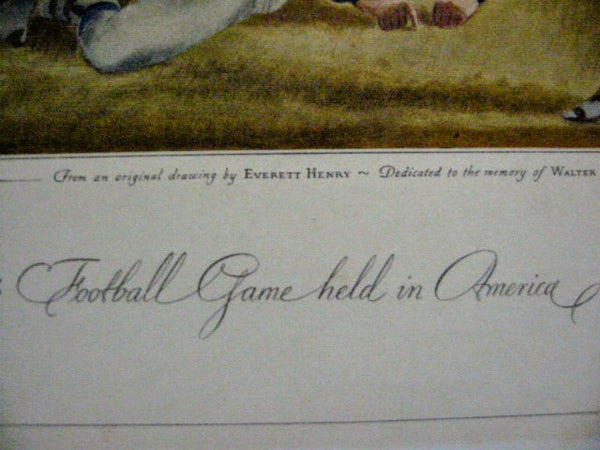 Currier Ives The First Intercollegiate Yale Princeton Football Game Signed Lithograph