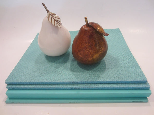 Copper White Ceramic Pears Stemmed Hand Painted Gilt Decorated