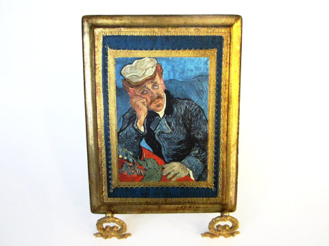 Dr Paul Gachet Portrait On Panel Hand Decorated Van Gogh Replica Made in Italy - Designer Unique Finds 