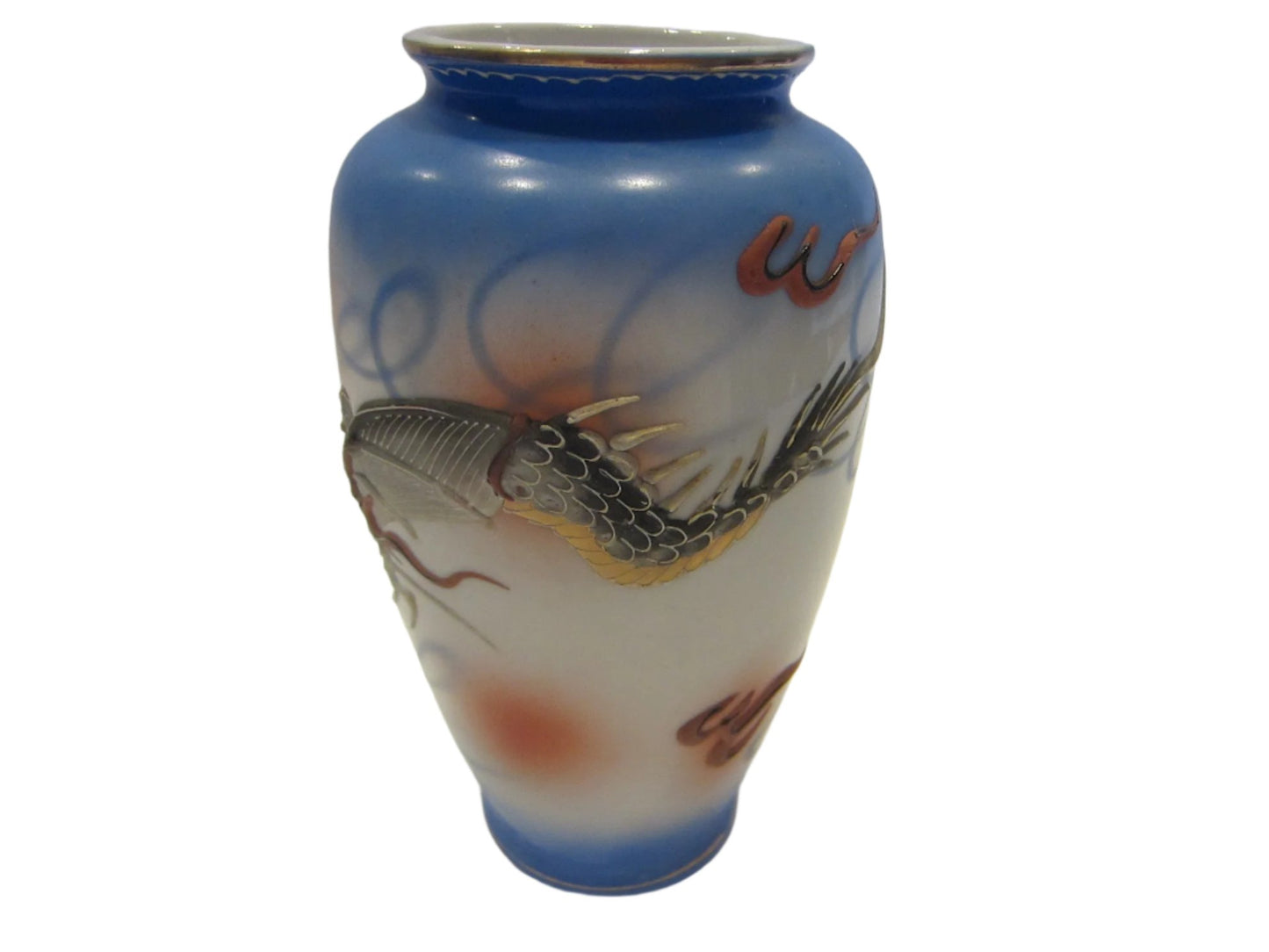 Moriage Dragon Ware Hand Painted Signed Porcelain Vase 