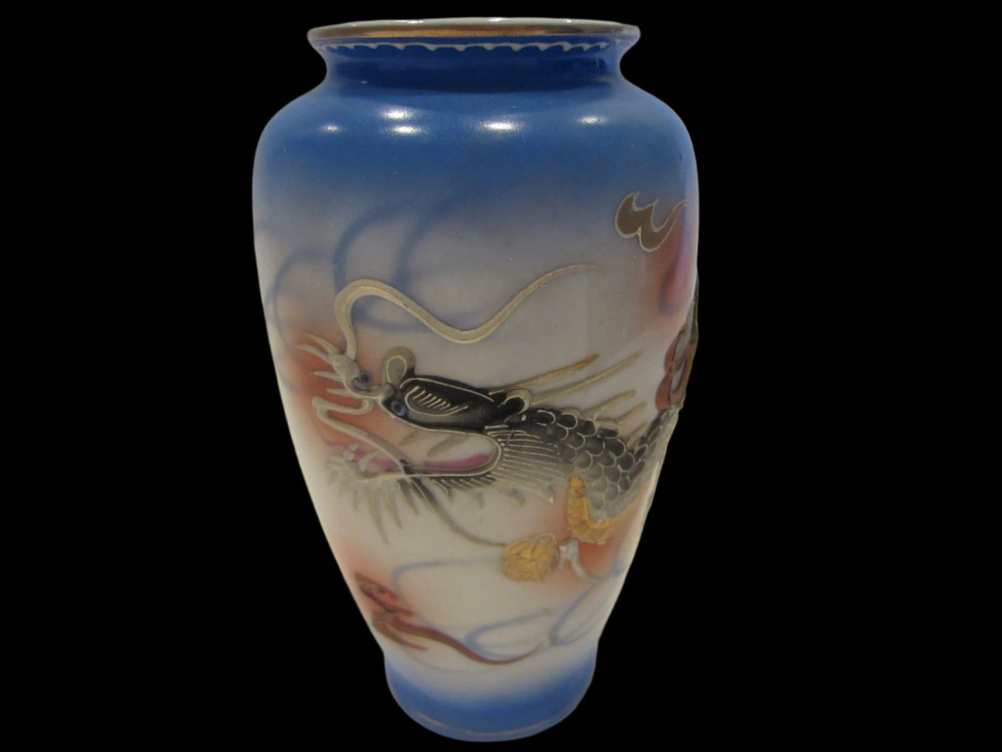 Moriage Dragon Ware Hand Painted Signed Porcelain Vase