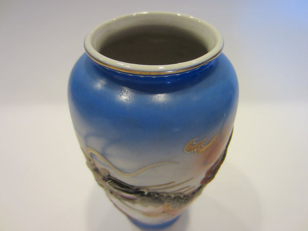 Moriage Dragon Ware Hand Painted Signed Porcelain Vase