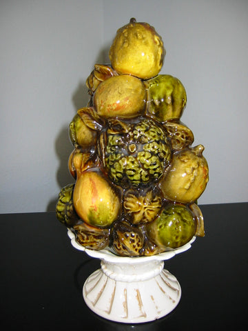 Harvest Vegetable Fruits Glazed Sculpture Narco E 2856 Centerpiece 