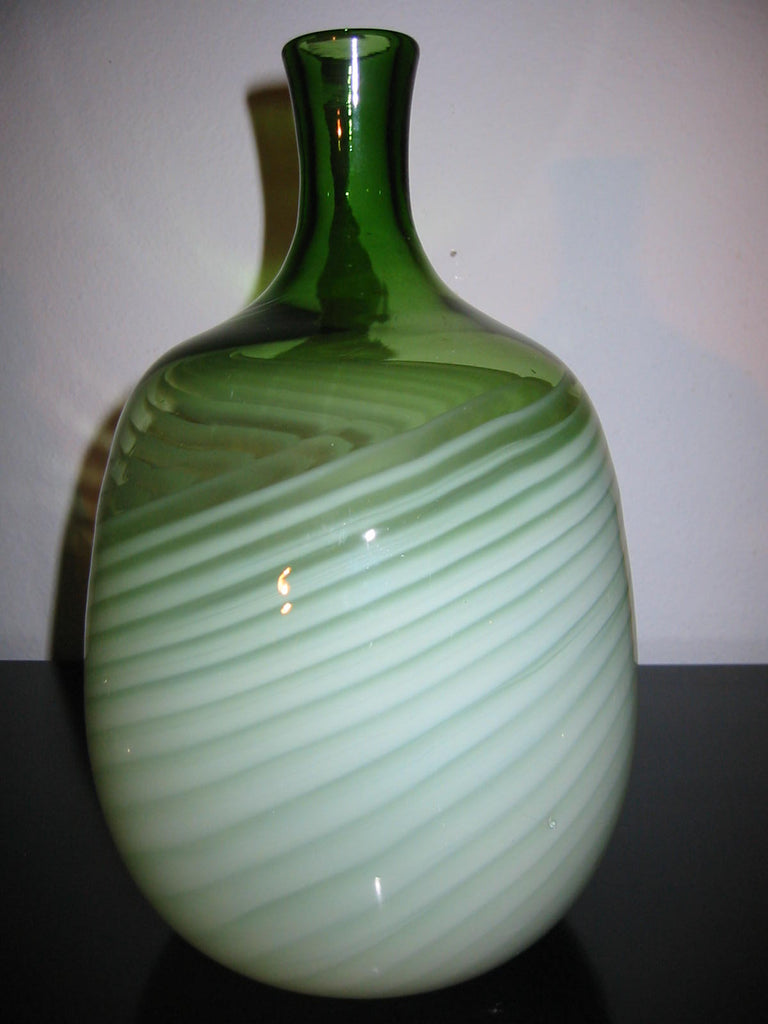 Hand Blown Glass Abstract Spiral Bottle Vase