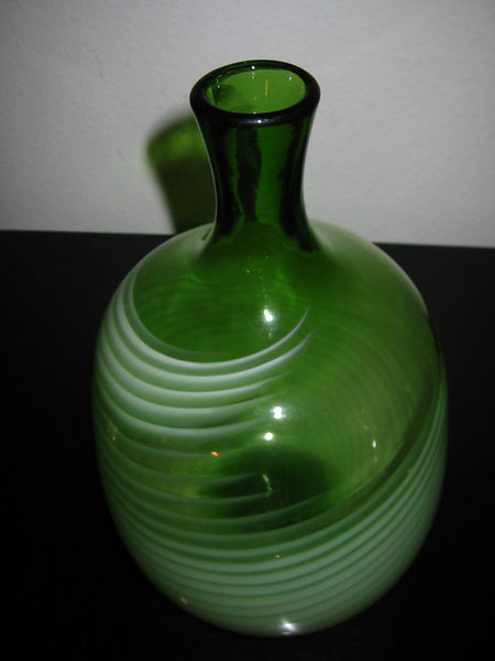 Hand Blown Glass Abstract Spiral Bottle Vase