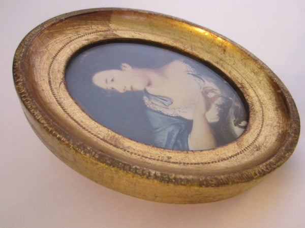 Victorian Style Paper Portrait Oval Gilt Picture Frame
