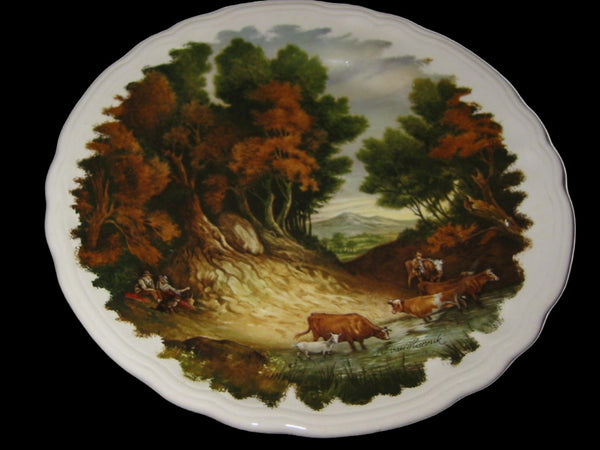 Signed JC Van Hunnik Nueva San Isidro Hecho En Mexico Scenic Charger Wall Plate - Designer Unique Finds 