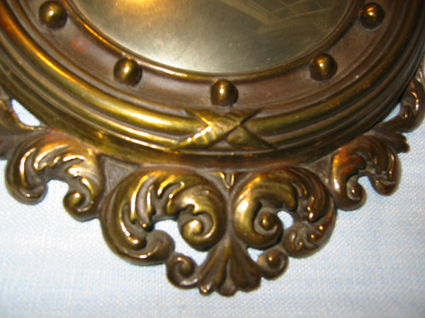 Regency Wall Mirrors Eagle Crests Convex Composed Antiqued Gold - Designer Unique Finds 
 - 3