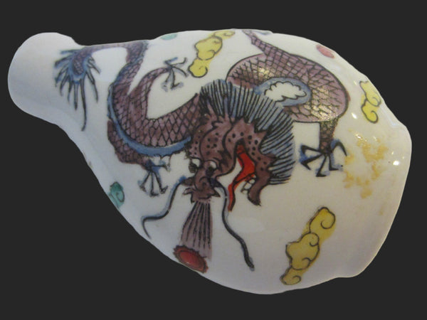 Asian Porcelain Snuff Bottle Signed Painted Dragons - Designer Unique Finds 
 - 2
