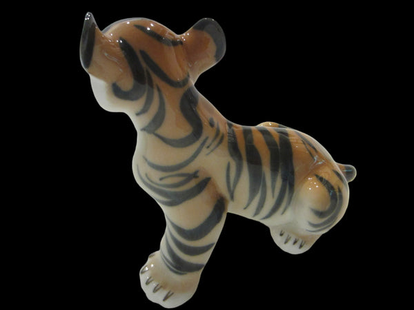 Lomonosov USSR Tiger Cub Hand Painted Glazed Porcelain Statue
