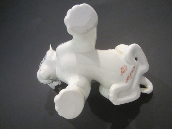 Lomonosov USSR Tiger Cub Hand Painted Glazed Porcelain Statue