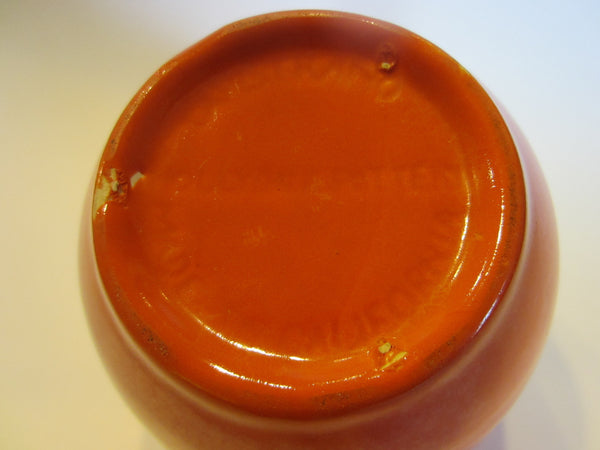 California Pottery Orange Ceramic Signature Bowl