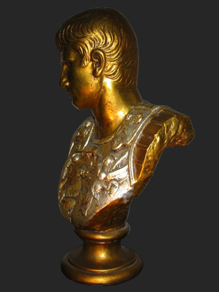 Alexander Folk Art Torso Chalk Ware Bust Hand Decorated Copper Gold Silver - Designer Unique Finds 
 - 2