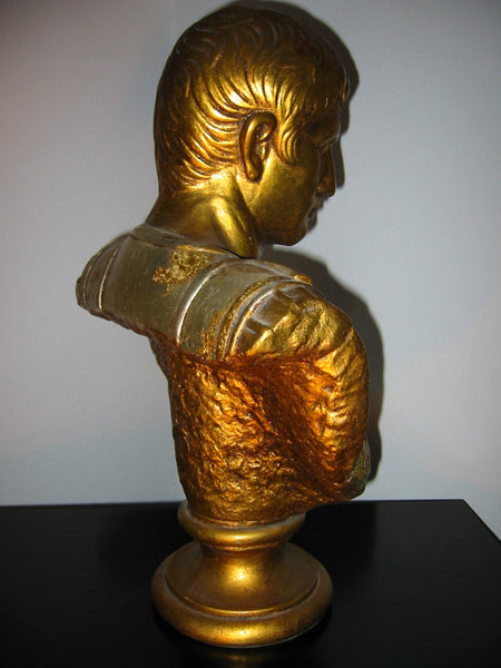 Alexander Folk Art Torso Chalk Ware Bust Hand Decorated Copper Gold Silver - Designer Unique Finds 
 - 6