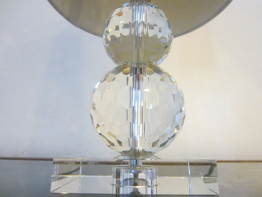 Mid Century Modern Crystal Boudoir Table Lamp