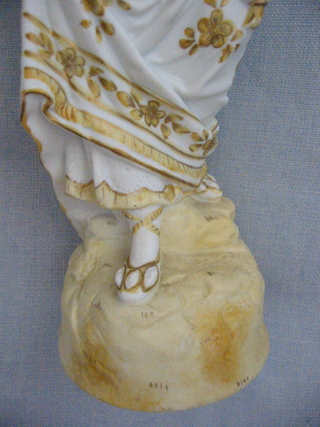 Bisque Female Figurine Gilt Decorated Hand Painted Signed - Designer Unique Finds 
 - 7
