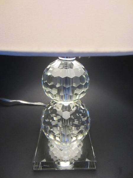 Mid Century Modern Hand Cut Crystal Balls Boudoir Table Lamp