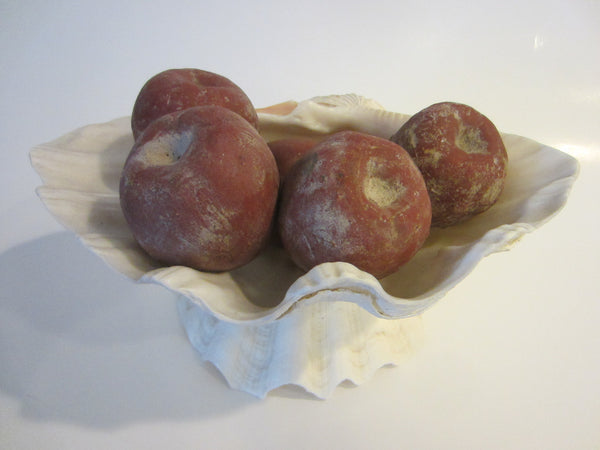 Red Apples Ceramic Arts Life Size Fruits In Group of Five - Designer Unique Finds 