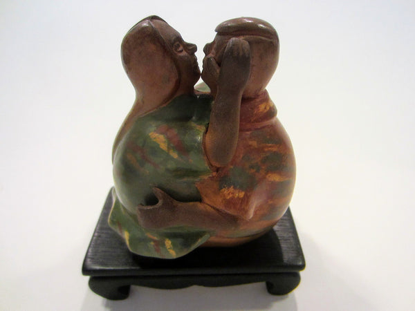 Romantic Peruvian Ceramic Statue The Kiss Signed Dated