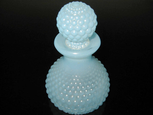 Hobnail Blue Glass Perfume Apothecary Bottle Decanter Ball Stopper - Designer Unique Finds 
 - 1