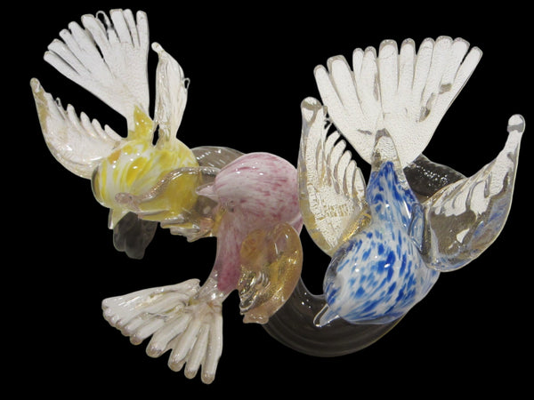 Dino Marten Murano Glass Birds Infused Gold Dust