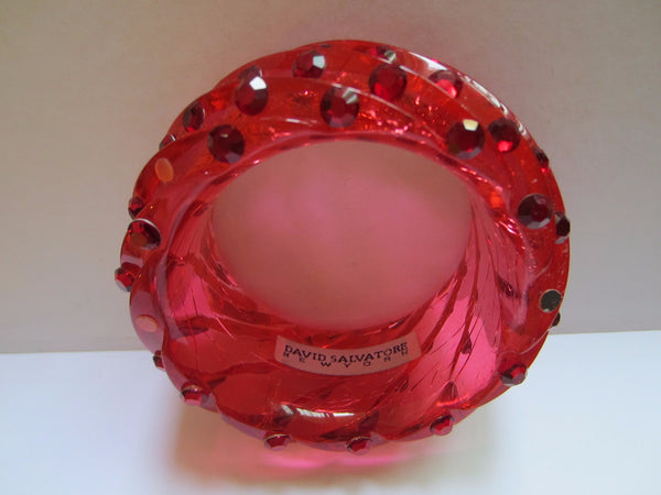 David Salvatore New York Fiery Red Bangle Spiral Style Bracelet - Designer Unique Finds 
 - 1