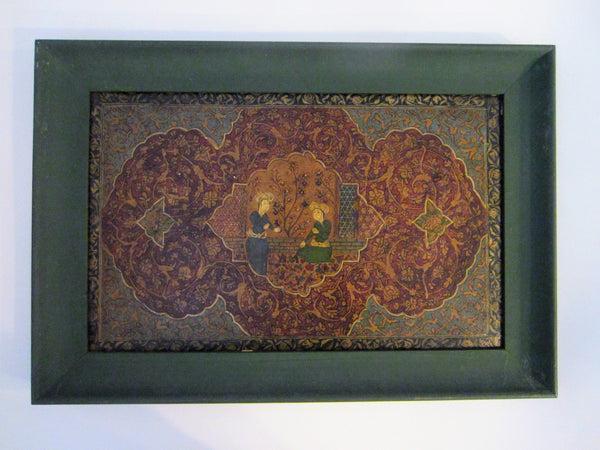 The Golden Age Persian Miniature Art On Panel Original Frame