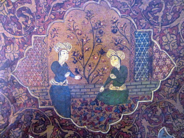The Golden Age Persian Miniature Art On Panel Original Frame