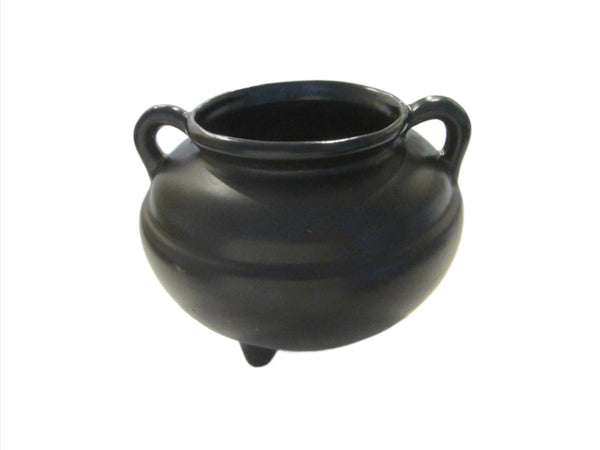 Roseville USA Black Jardiniere Mid Century Handle Ceramic Pot