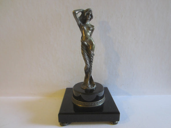 Art Deco Sterling Figure On Black Onyx Stand