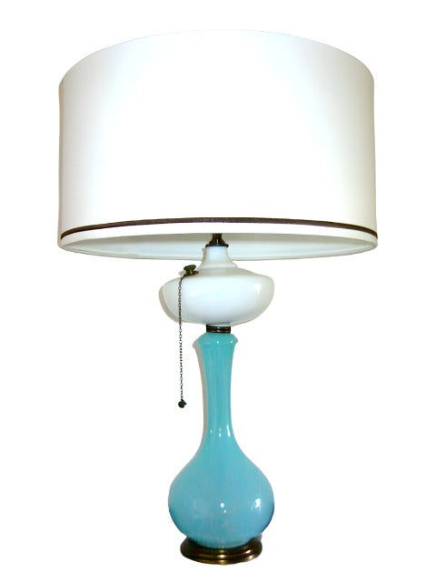 Blue Satin Glass Table Lamp Milk Glass Transitional Kerosene Marble Ba Designer Unique Finds