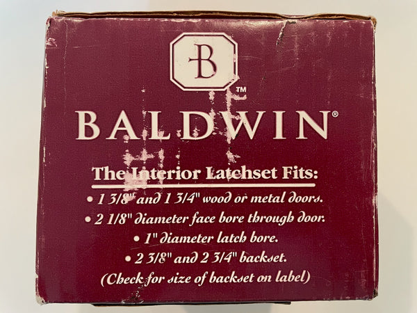 Baldwin Polished Chrome Privacy Knob Latch Set Made In USA