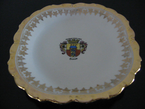 Bavaria Porcelain Bowl Gilt Crest Insignia Center Medallion