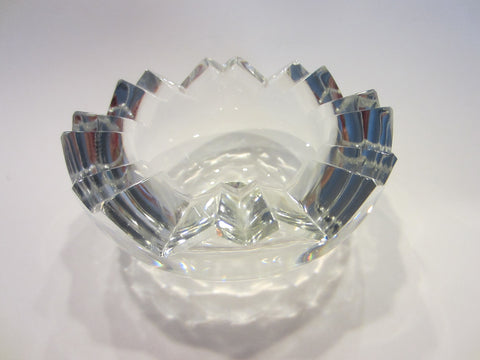 Rosenthal Studio Linnie Geometric Cut Glass Bowl - Designer Unique Finds 