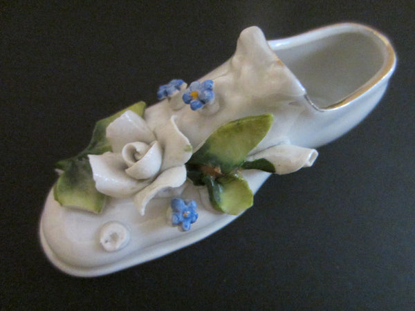 Miniature Porcelain Shoes Hand Decorated Marked Germany - Designer Unique Finds 