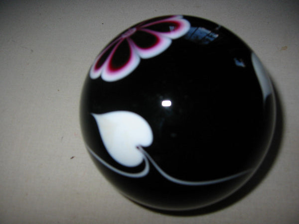 Black Glass Paperweight Signed Abelman Bold Flower Dated Numbered - Designer Unique Finds 
 - 4