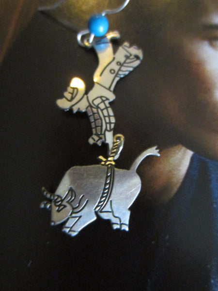 Berebl Sterling Cowboy Indian Suite Earrings Turquoise Brooch - Designer Unique Finds 
 - 6