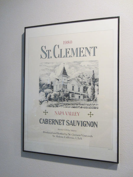 Wine Art Poster St Clement Napa Valley Cabernet Sauvignon