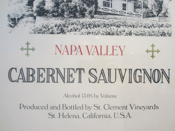 Wine Art Poster St Clement Napa Valley Cabernet Sauvignon