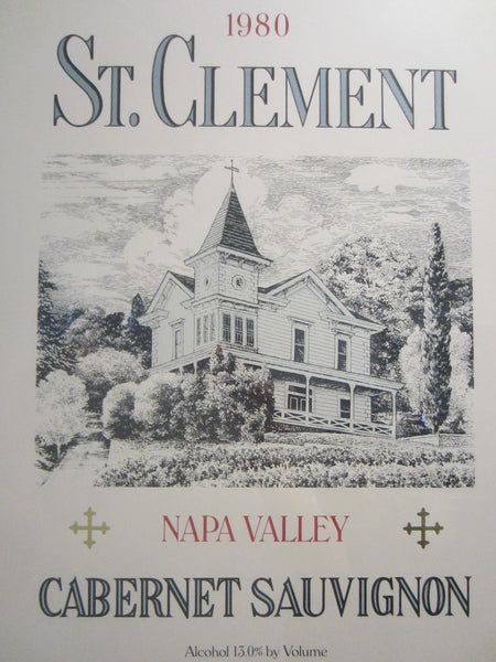 Wine Art Poster St Clement Napa Valley Cabernet Sauvignon