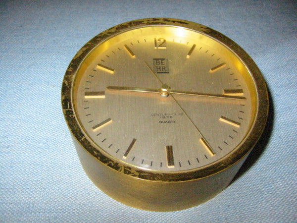 Swiss Cylinder Brass Ship Clock BEHR Century Club From 1978 - Designer Unique Finds 