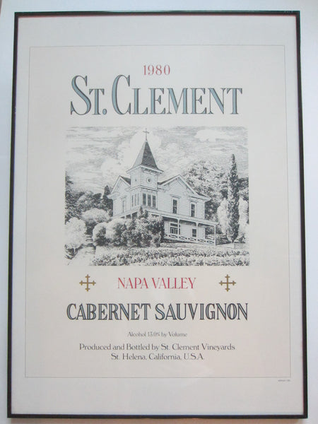Wine Art Poster St Clement Napa Valley Cabernet Sauvignon