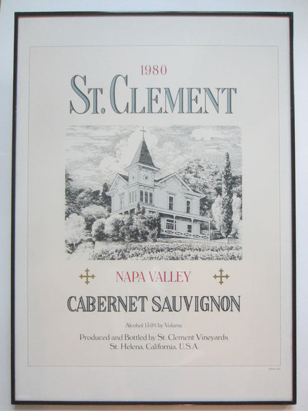 Wine Art Poster San Clement Napa Valley Cabernet Sauvignon 