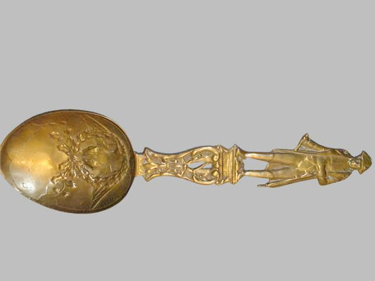 Napoleon Portrait French Bronze Spoon Floral Decoration - Designer Unique Finds 