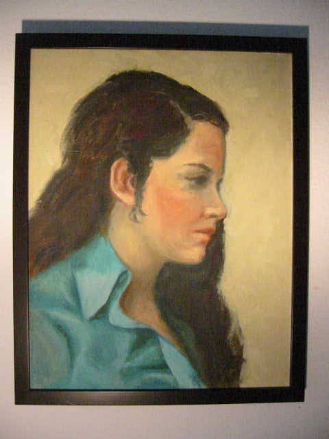 Folk Art Impressionist Modern Female Portrait - Designer Unique Finds 