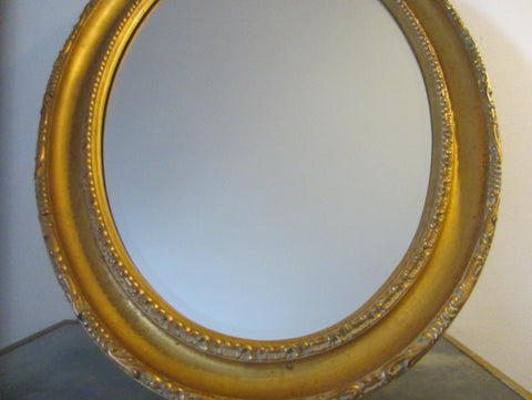 Modern Oval Beveled Gilt Mirror by Goalmaker Inc - Designer Unique Finds 