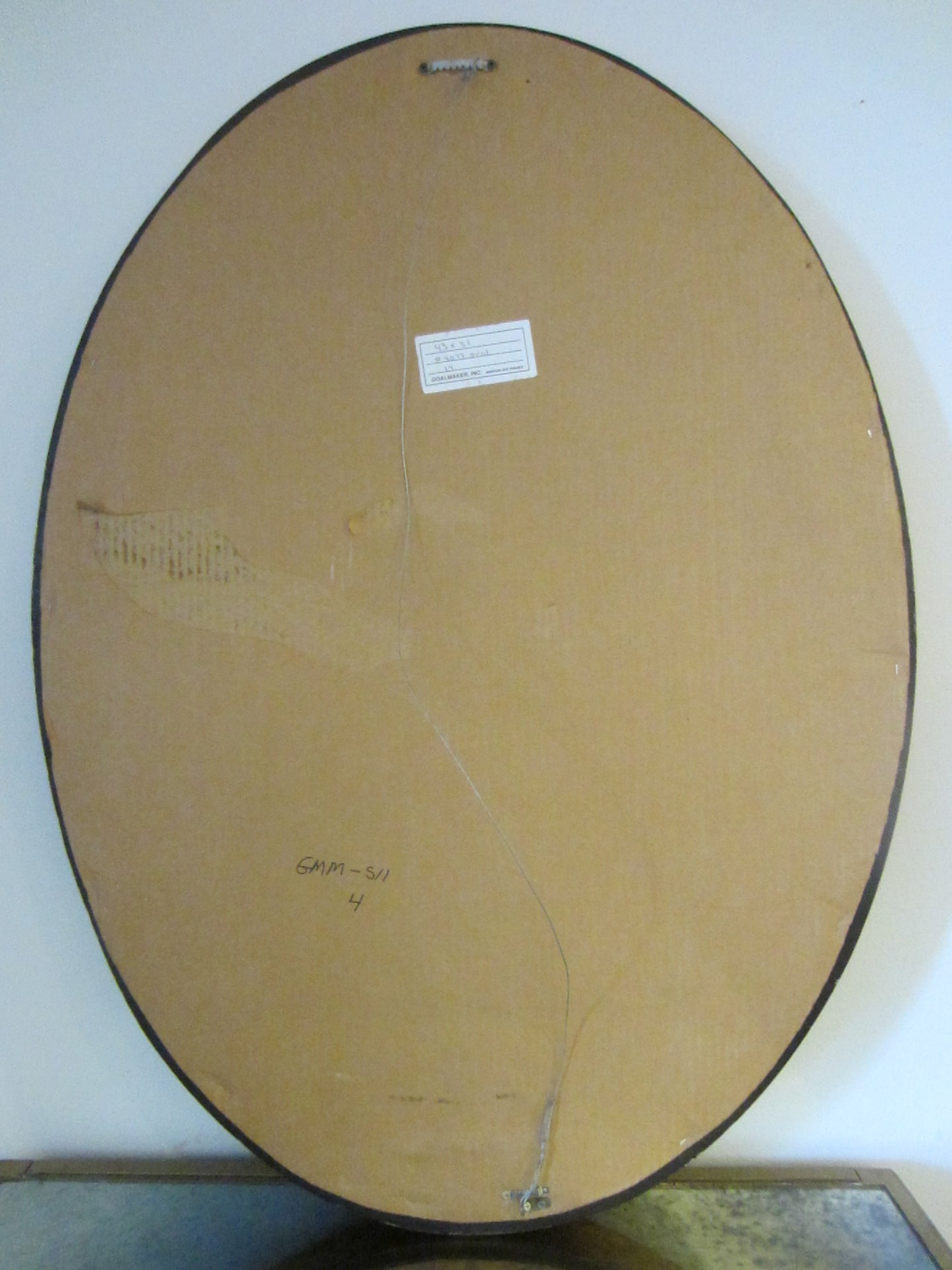 Oval Beveled Mirror Gilt Frame Floral Decorated - Designer Unique Finds 